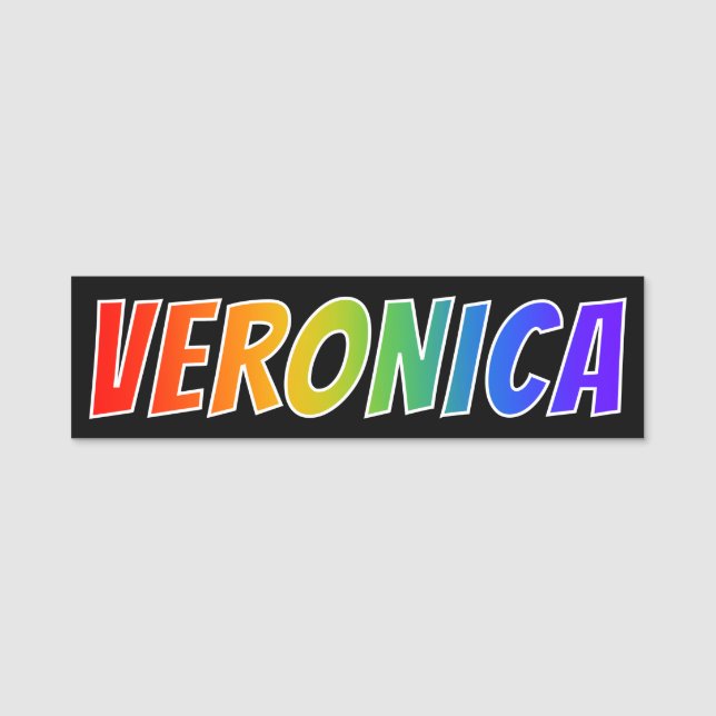 Etiqueta Para Nombres Nombre "Veronica": Colorante del arco iris de la (Anverso)