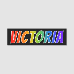 Etiqueta Para Nombres Nombre "VICTORIA": Colorante del arco iris de la
