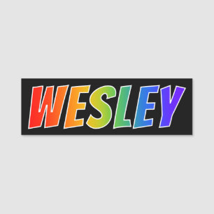 Etiqueta Para Nombres Nombre "WESLEY": Colorante del arco iris de la