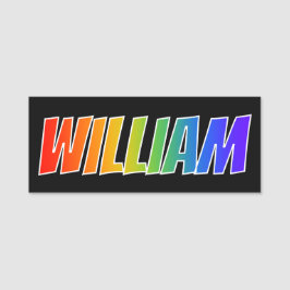 Etiqueta Para Nombres Nombre "WILLIAM": Divertido color arcoiris