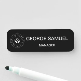 Etiqueta Para Nombres Nombre y título del empleado con logotipo corporat