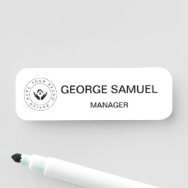Etiqueta Para Nombres Nombre y título del empleado con logotipo corporat