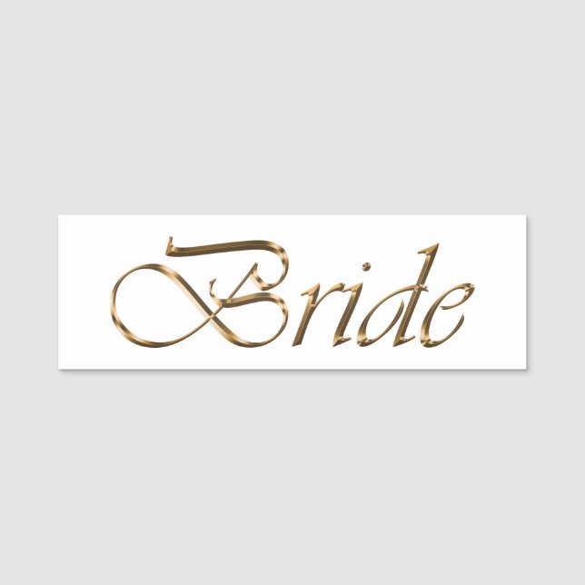 Etiqueta Para Nombres Novia oro blanco elegante caligrafía chic (Anverso)