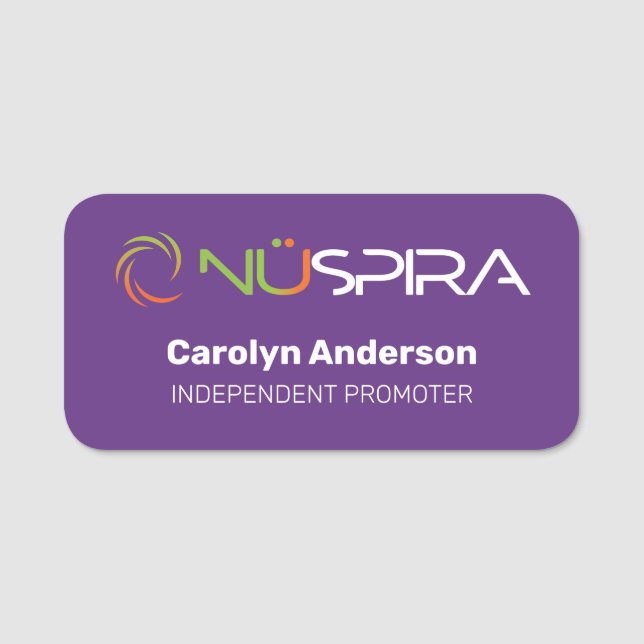 Etiqueta Para Nombres NuSpira (Anverso)