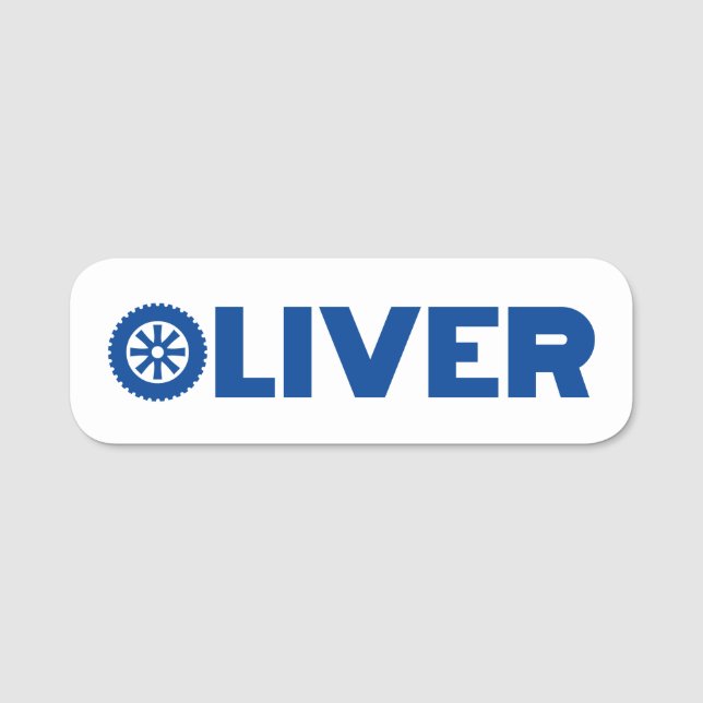 Etiqueta Para Nombres Oliver Petrol Head (Anverso)