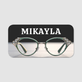 Etiqueta Para Nombres Opticiario De Gafas De Oro De Moda