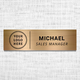 Etiqueta Para Nombres Oro con el logotipo de la compañía moderna