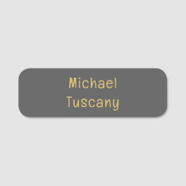 Etiqueta Para Nombres Oro Gris Profesional Minimalista de Moda Texto Pro