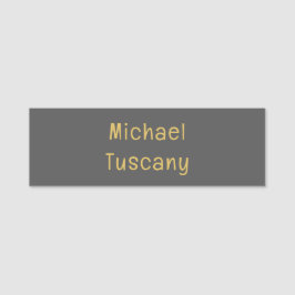 Etiqueta Para Nombres Oro Gris Texto Propio Minimalista De Moda Profesio