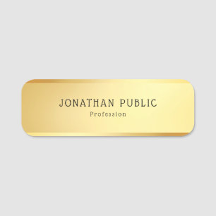 Etiqueta Para Nombres Oro simple del encanto de la plantilla del diseño