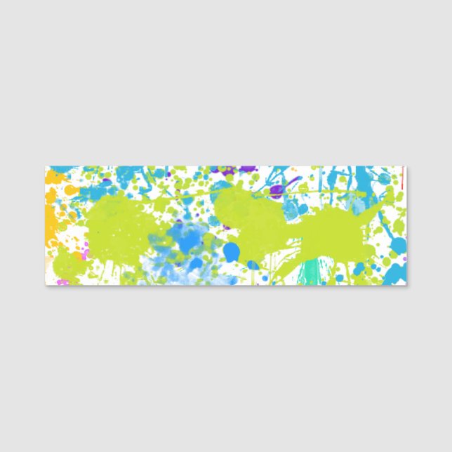 Etiqueta Para Nombres Paint Splatter (Anverso)