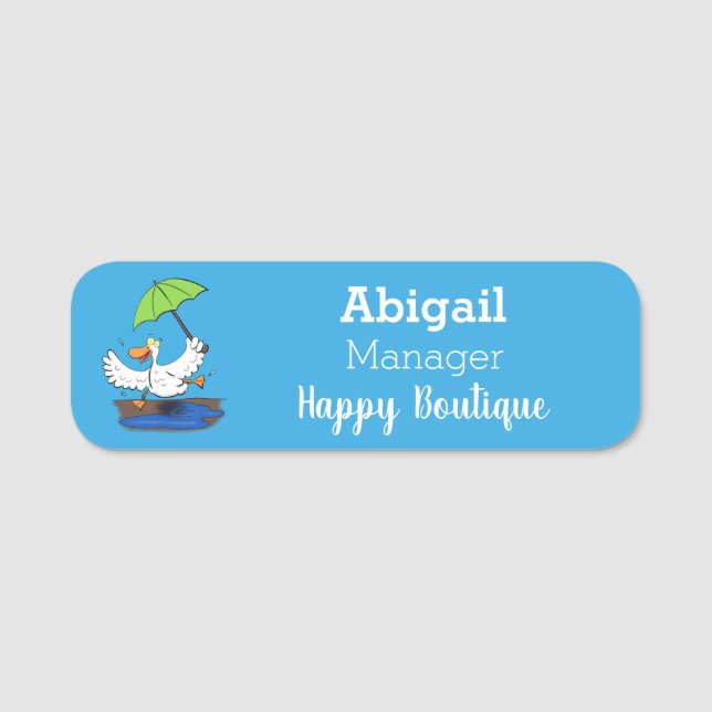 Etiqueta Para Nombres Pato gracioso con personalizado bailarín de paragu (Anverso)