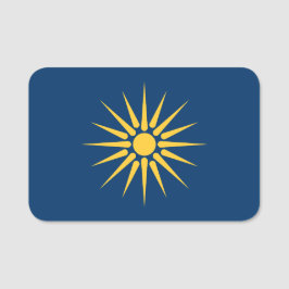 Etiqueta Para Nombres Patriotic name tag with flag of Macedonia, Greece