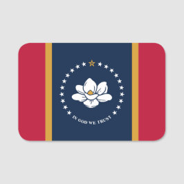 Etiqueta Para Nombres Patriotic name tag with flag of Mississippi, USA