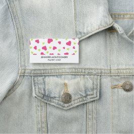 Etiqueta Para Nombres Patrón de corazones tumultuosos verde y rosa