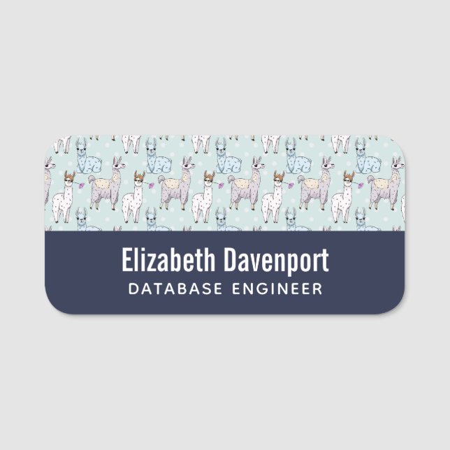 Etiqueta Para Nombres Patrón de llamada cuta en puntos de polka (Anverso)