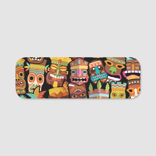 Etiqueta Para Nombres Patrón Tiki (Anverso)