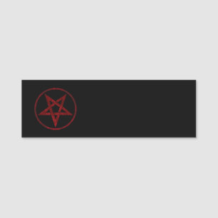 Etiqueta Para Nombres Pentagram del diablo Rojo