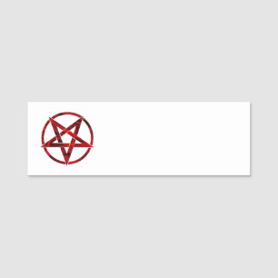 Etiqueta Para Nombres Pentagrama del Diablo Rojo