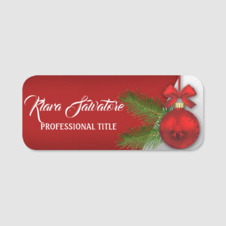 Etiqueta Para Nombres Perfecto Navidades Hermosos Ornamentos Rojos