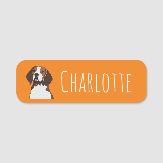 Etiqueta Para Nombres Perro Beagle Beagle  (Anverso)