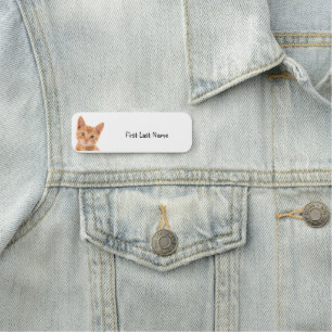 Etiqueta Para Nombres Personalice este animal Mascota de gato de Naranja