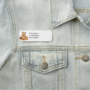 Etiqueta Para Nombres Personaliza este divertido Naranja lindo Tabby Cat