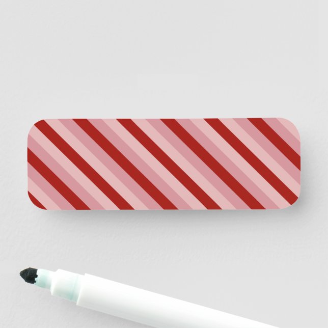 Etiqueta Para Nombres Personalizable Valentine Stripes (In situ)