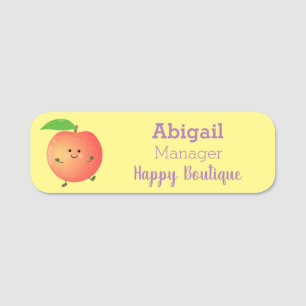 Etiqueta Para Nombres Personalizado amarillo de melocotón alegre