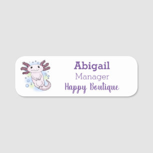 Etiqueta Para Nombres Personalizado axolotópico rosa adorable