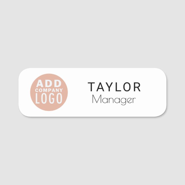 Etiqueta Para Nombres Personalizado Business Logo Company Office Manager (Anverso)