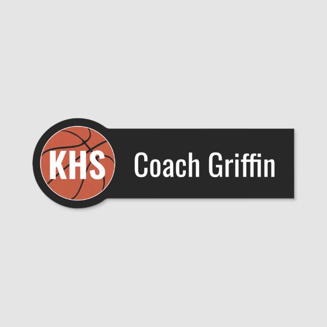 Etiqueta Para Nombres Personalizado de baloncesto Coach/Player Name/Numb (Anverso)
