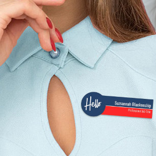 Etiqueta Para Nombres Personalizado de color rojo blanco y azul