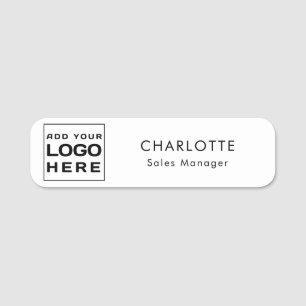 Etiqueta Para Nombres Personalizado de Empleados con Logotipo de Negocio