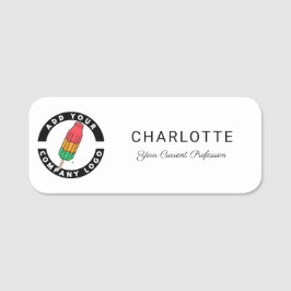 Etiqueta Para Nombres Personalizado de Empleados Empresariales con Logot