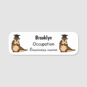 Etiqueta Para Nombres Personalizado de graduación de pangolin lindo