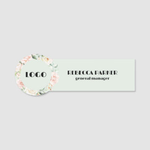 Etiqueta Para Nombres Personalizado de guirnalda floral rosa Textos