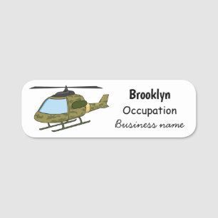 Etiqueta Para Nombres Personalizado de helicópteros de camoflage del ejé
