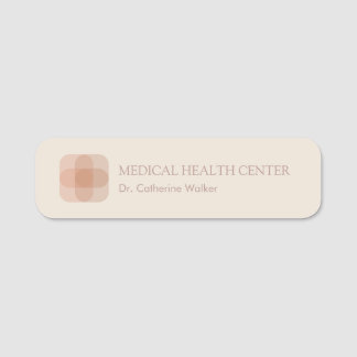Etiqueta Para Nombres Personalizado de logotipo cruzado de salud médica