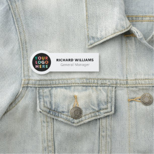 Etiqueta Para Nombres Personalizado de logotipo redondo Empleado magnéti