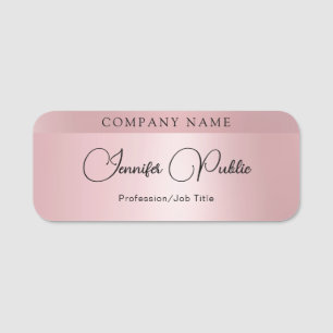 Etiqueta Para Nombres Personalizado de moda Rosa Gold Modern Elegante ma