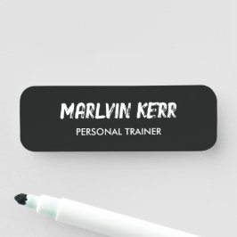 Etiqueta Para Nombres Personalizado de texto gimnasio de negocios gris