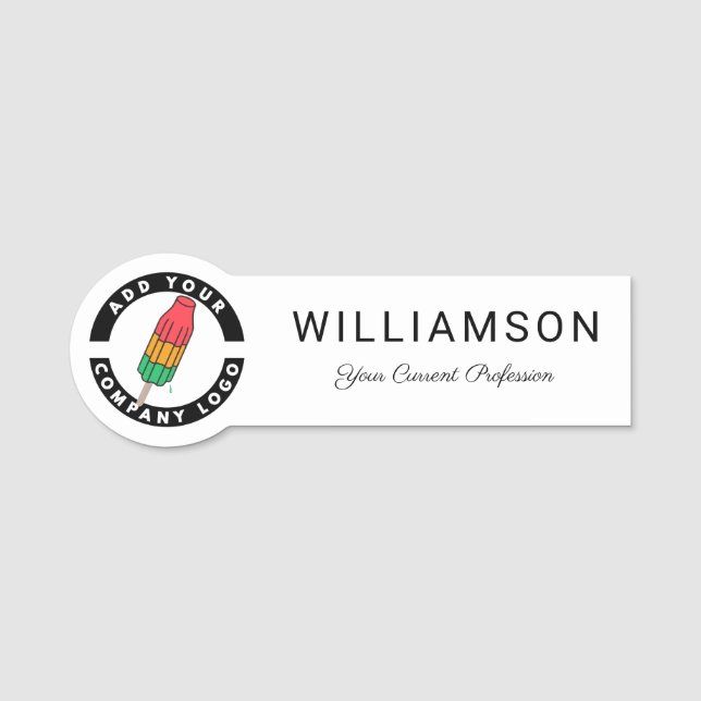 Etiqueta Para Nombres Personalizado DIY Business Logo Company Staff (Anverso)