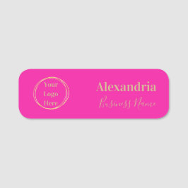 Etiqueta Para Nombres Personalizado Empleado de Oro Rosado Caliente