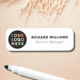 Etiqueta Para Nombres Personalizado Empresa Logotipo Empleado Seco Borra