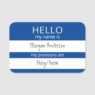 Etiqueta Para Nombres Personalizado HELLO Mi Nombre Pronouns Es Badge