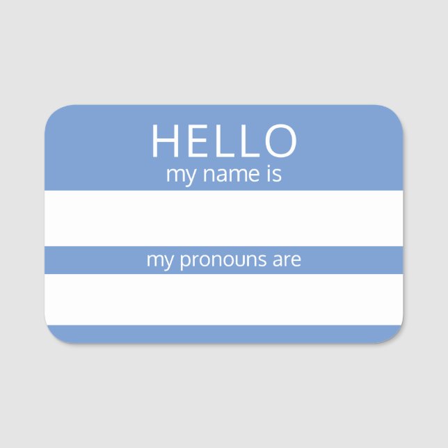 Etiqueta Para Nombres Personalizado HELLO Mi Nombre Pronouns Es Badge (Anverso)