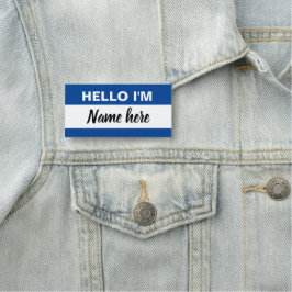 Etiqueta Para Nombres Personalizado Hola mi nombre es (azul)