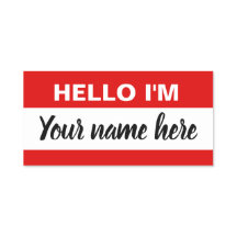 Personalizado Hola mi nombre es (rojo)