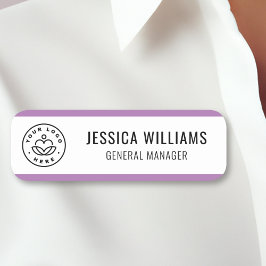 Etiqueta Para Nombres Personalizado Logo Employee Purple